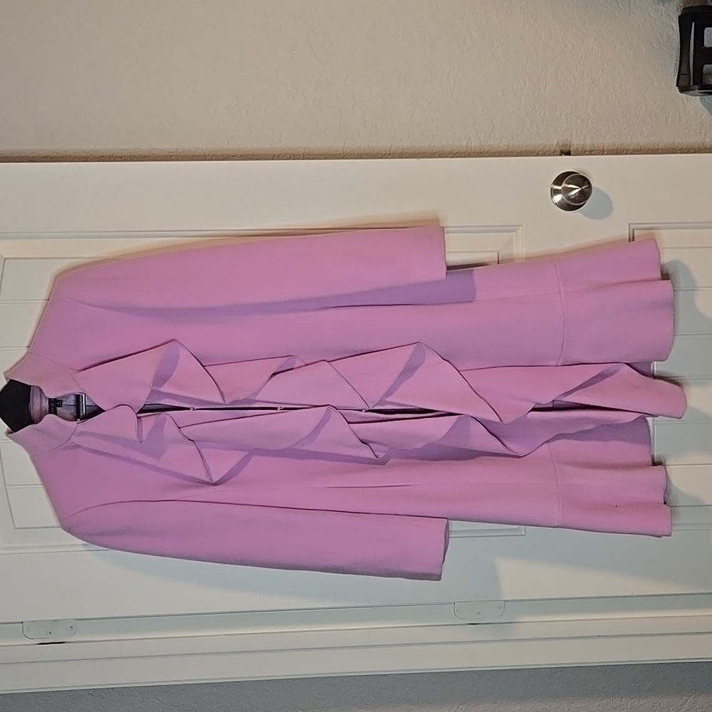 Antonio Melani‎ Womens Purple Wool Ruffle Trench Coat